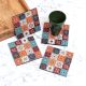 Multi-Coloured Decorative Wooden Coasters - Pack of 4